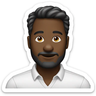 Homem de 40 anos com cachorro branco e preto sticker