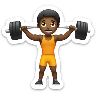 person lifting weight sticker