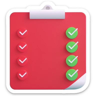 checklist with green checkmarks sticker