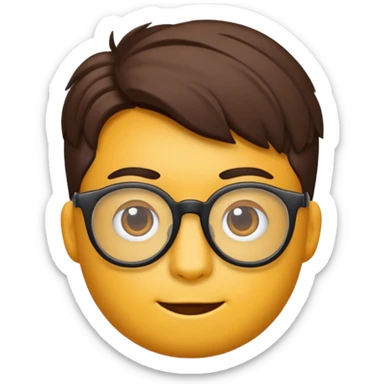 Erstelle mir eine Emoji von einem Jungen. Herkunft: Südamerika, Jung und Gutaussehend, mit durchsichtiger Brille und anderer Frisur  sticker