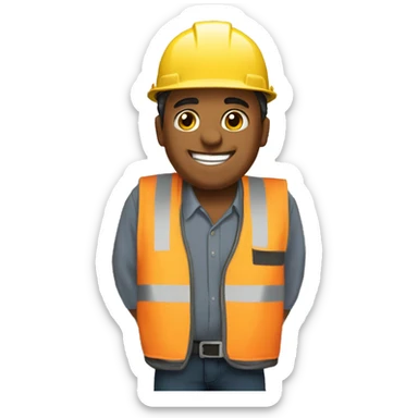 Raul on the construction site sticker