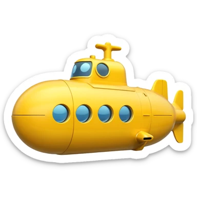 A bright yellow submarine with round windows and a tiny periscope.














 sticker