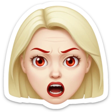 A women making a mad face sticker