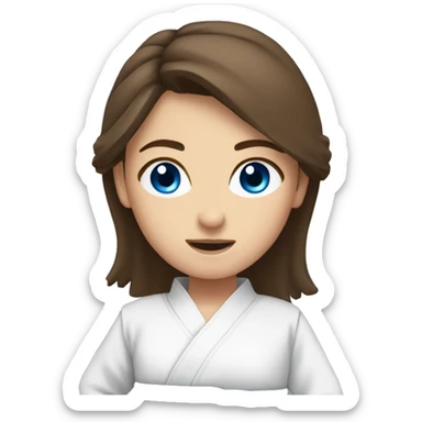 brown hair blue eye girl doing karate sticker