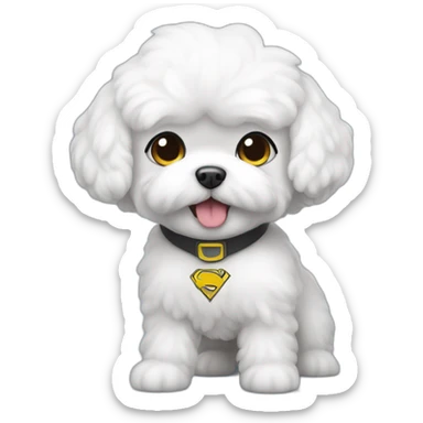 Bichon maltais blanc en super hero sticker