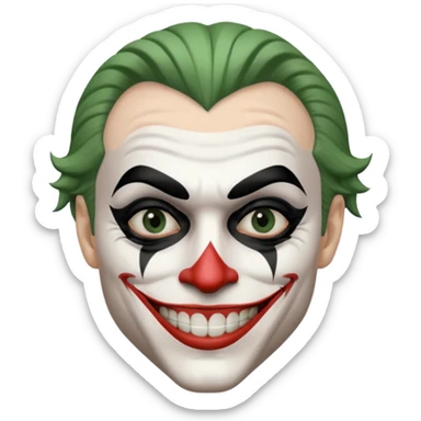man with black and white joker makeup sticker