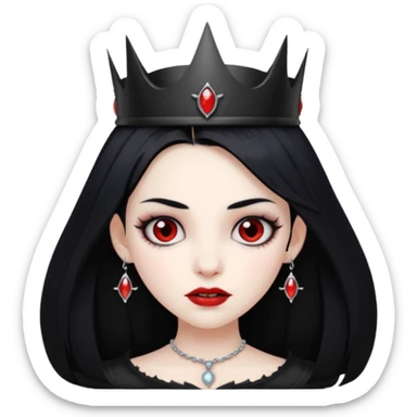 vampire girl with black crown sticker