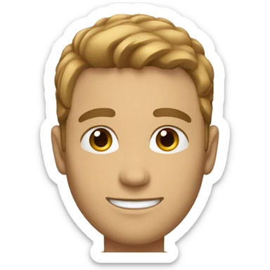 male around 30 years of age with short light brown hair with no facial hair sticker