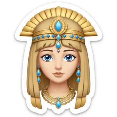 Cleopatra con capelli biondi scuro e occhi blu  sticker