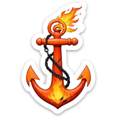 Anchor and fire sticker