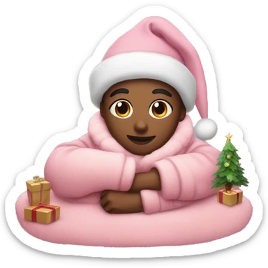 cozy pink christmas sticker