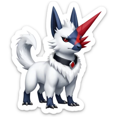 Cool Edgy Nargacuga-Absol-Zangoose with a collar on, full body sticker