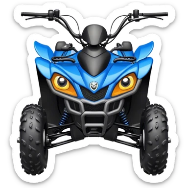 atv quad banshee front with a smile and eyes sticker