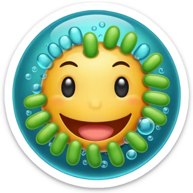 Happy bacteria sticker