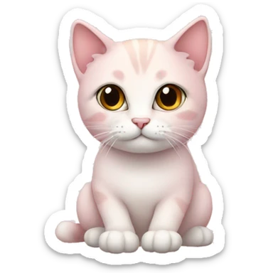 cat soft pink sticker