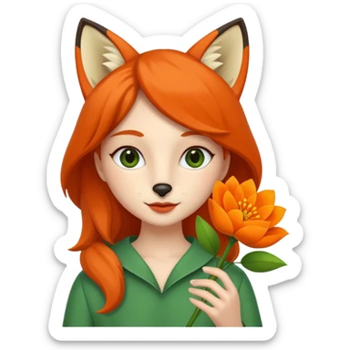 a flower in hand that holds the Fox sticker