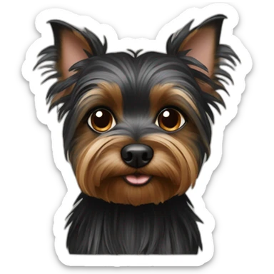 Black one dwarf yorshire terrier sticker