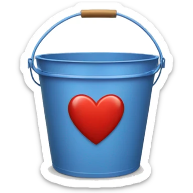 a bucket with a heart in it sticker