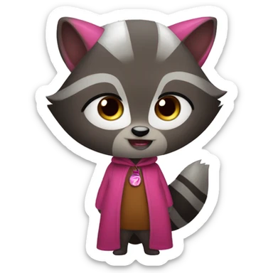 Cute racoon dressed as Wanda maximoff sticker