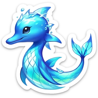 Elemental Water-type-Light-Arcane-type magical colorful exotic animesque Pokémon-Fakémon-animal-creature sticker