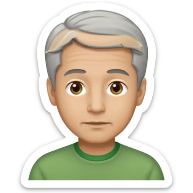 The Wizard from The Wizard of Oz with light skin, brown eyes, grey hair, green outfit sticker