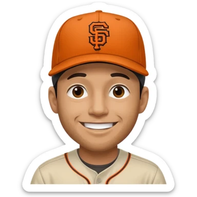 Man playing golf wearing a San Francisco Giants Cap sticker