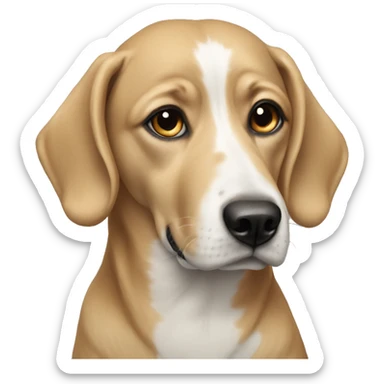 realistic portrait of a girl dog sticker