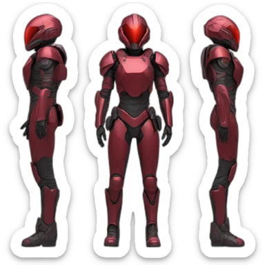 futuristic Autonomous Combat armored colored crimson pants sticker