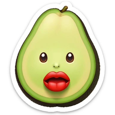 Aguacate con labios grandes  sticker