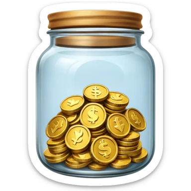 jar with a few coins sticker