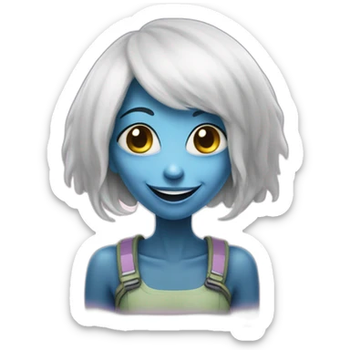 Alien fille rire sticker