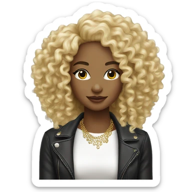 Jewelry blonde natural kinky curly hair  sticker
