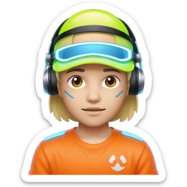 Neon Visor Gamer sticker