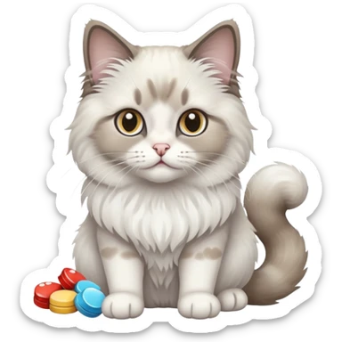 One ragdoll cat selling pills and mushrooms  sticker