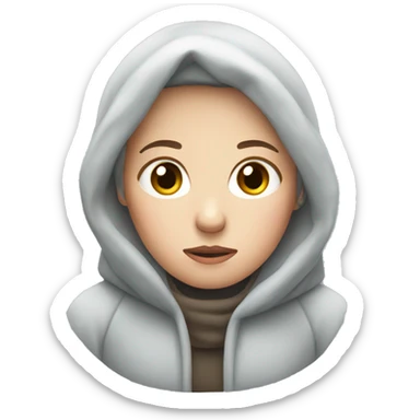 white woman feeling cold sticker