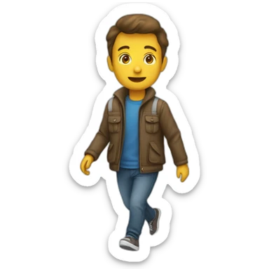 Une personne qui marche sur un es sticker