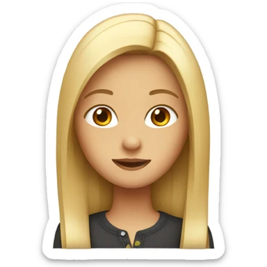 Girl with straight hair sticker