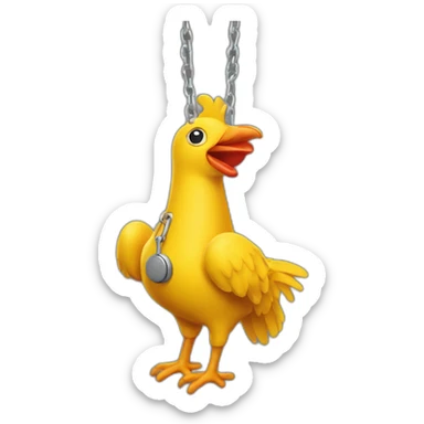 rubber chicken with a pulley in the middle sticker