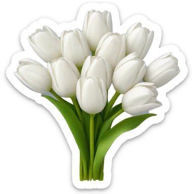 white tulip bouquet  sticker