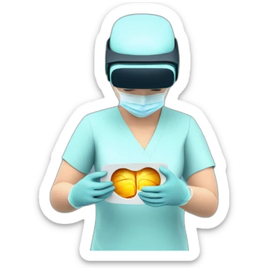 Surgeon-performing-Breast-surgery-with-virtual-reality-display sticker