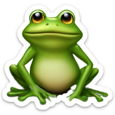 a frog sits under a tree of coins sticker