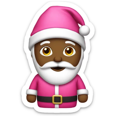 santa with a pink outfit sticker