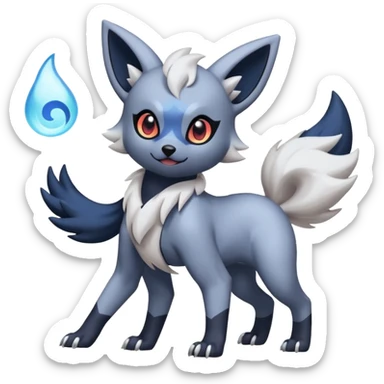 Pastel Absol-Zorua-Umbreon-fusion (full body) sticker