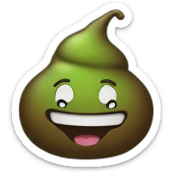 poop emoji but green and laughing sticker