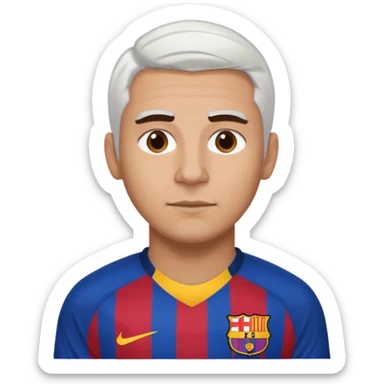 araujo футболист с белыми волосами и коричневыми бровями  в футболке барселоны sticker