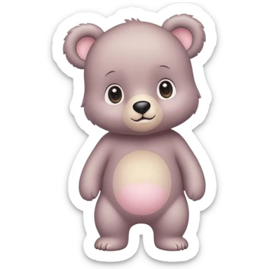A cute baby bear character in pastel style, standing upright like a human. 
No background, transparent background, clean sticker style, 
high-resolution vector-like art, soft pastel colors, 
consistent design, same face proportions every time. sticker