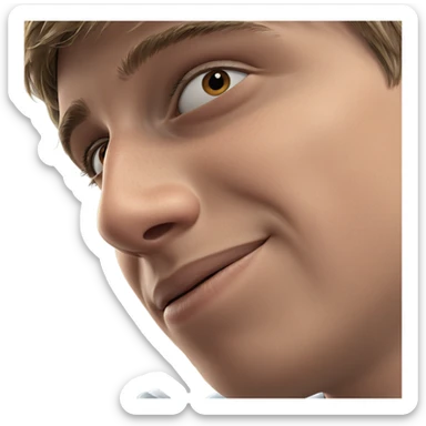 realistic close-up of a boy sticker