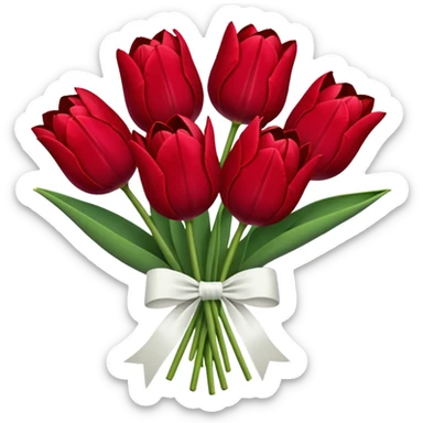Dark red tulip bouquet sticker