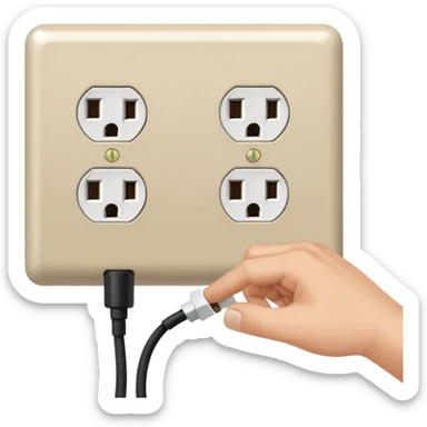 plugging a plug to an outlet sticker