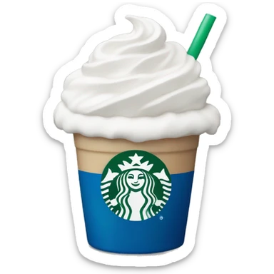 Blue white Starbucks drink with whip cream  sticker